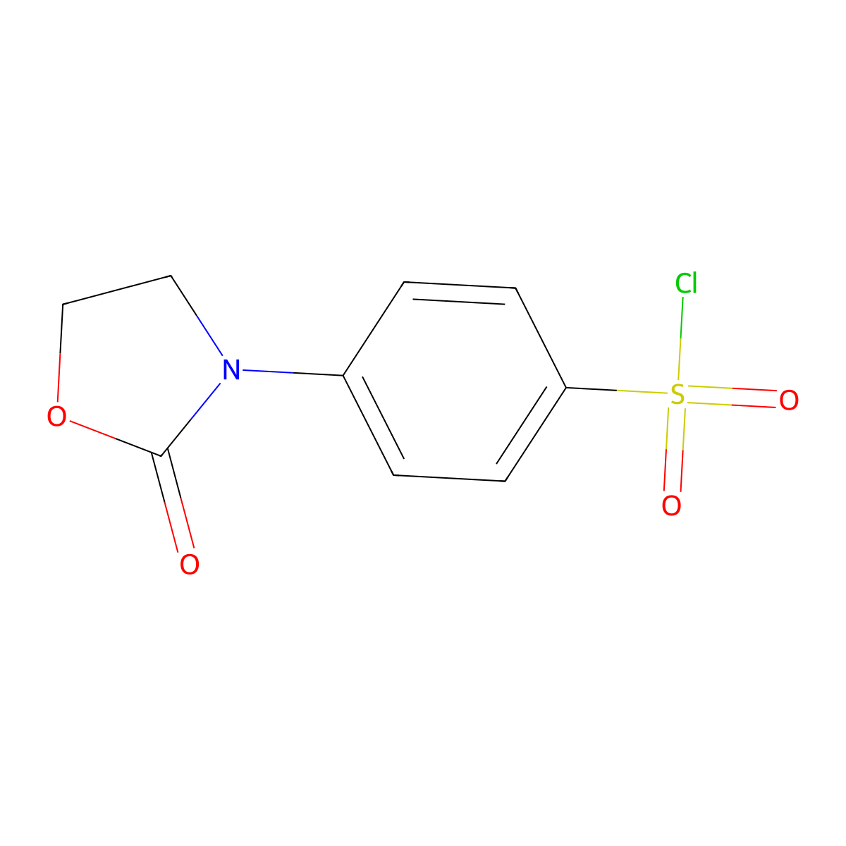4-(2-Oxo-1,3-oxazolidin-3-yl)benzene-1-sulfonyl chloride molecular structure, CAS 1097732-13-2