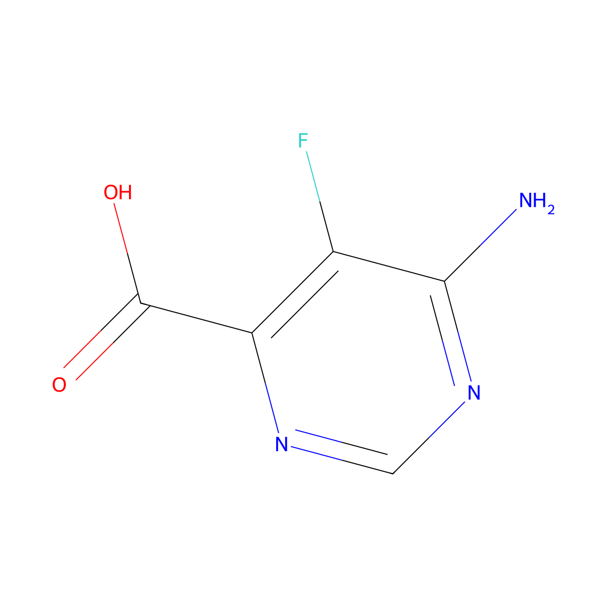6-Amino-5-fluoropyrimidine-4-carboxylic acid molecular structure, CAS 1097773-44-8