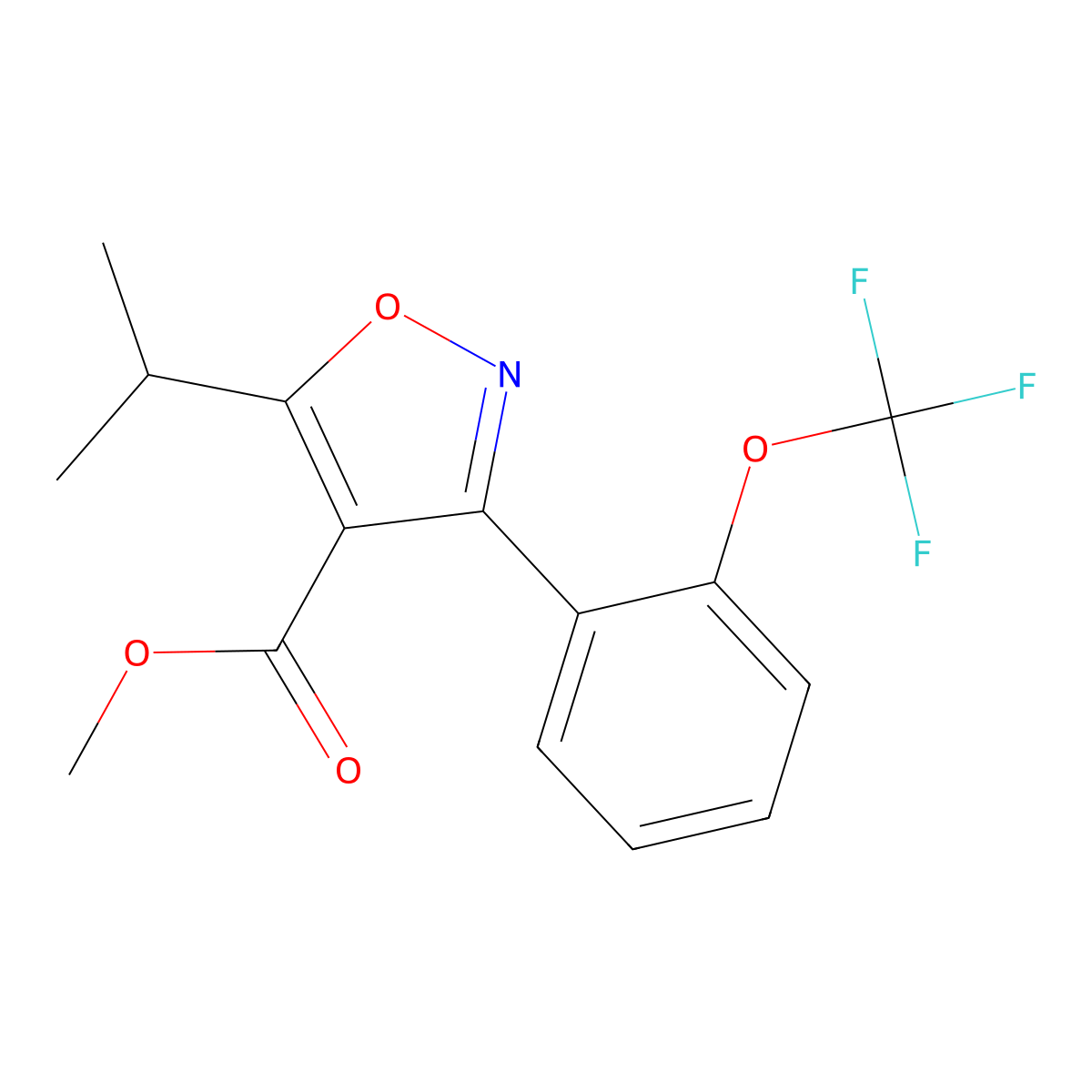 Methyl 5-isopropyl-3-(2-(trifluoromethoxy)phenyl)isoxazole-4-carboxylate molecular structure, CAS 1097776-52-7