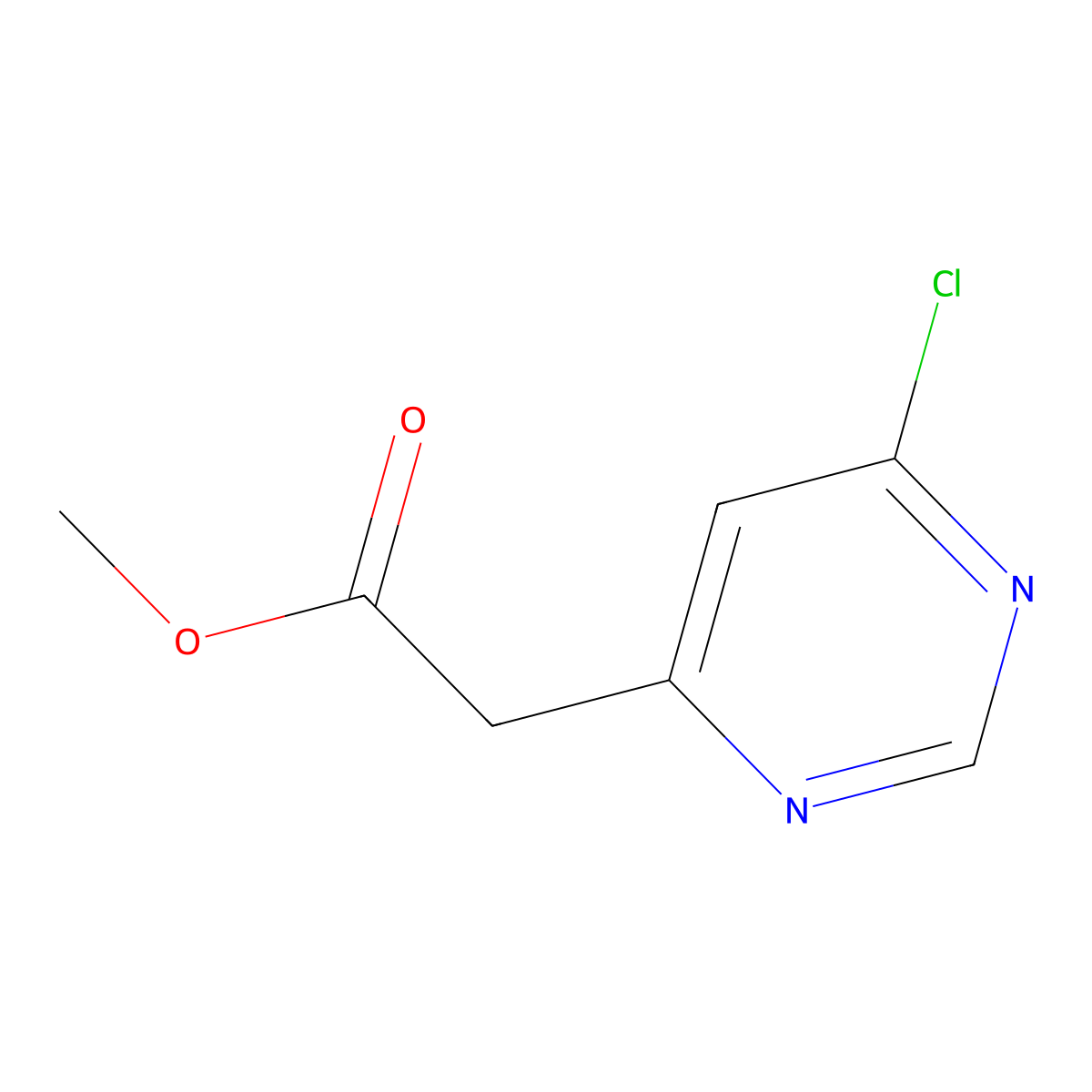 Methyl 2-(6-chloropyrimidin-4-yl)acetate molecular structure, CAS 1097779-00-4