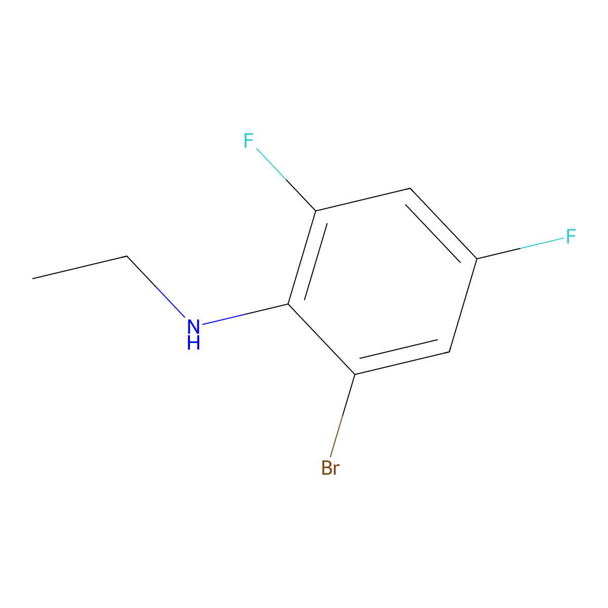 2-bromo-N-ethyl-4,6-difluoroaniline molecular structure, CAS 1097779-87-7