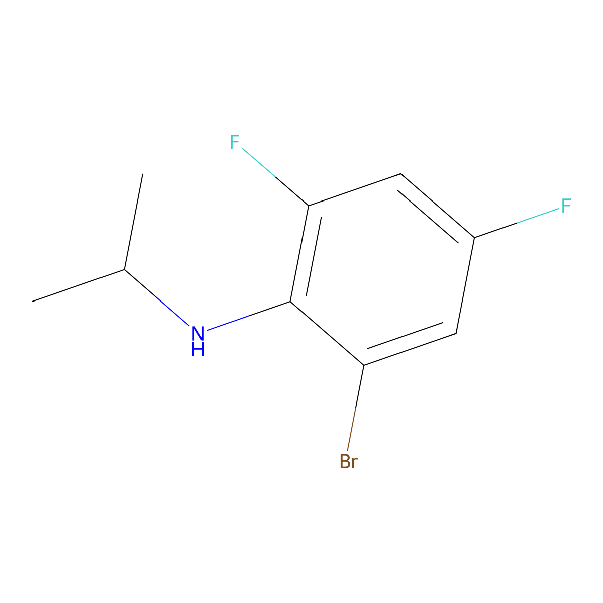 2-bromo-4,6-difluoro-N-(propan-2-yl)aniline molecular structure, CAS 1097780-80-7