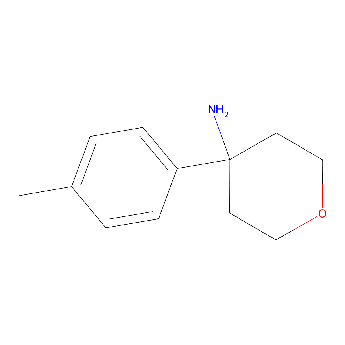 4-(p-Tolyl)tetrahydro-2H-pyran-4-amine molecular structure, CAS 1097780-82-9