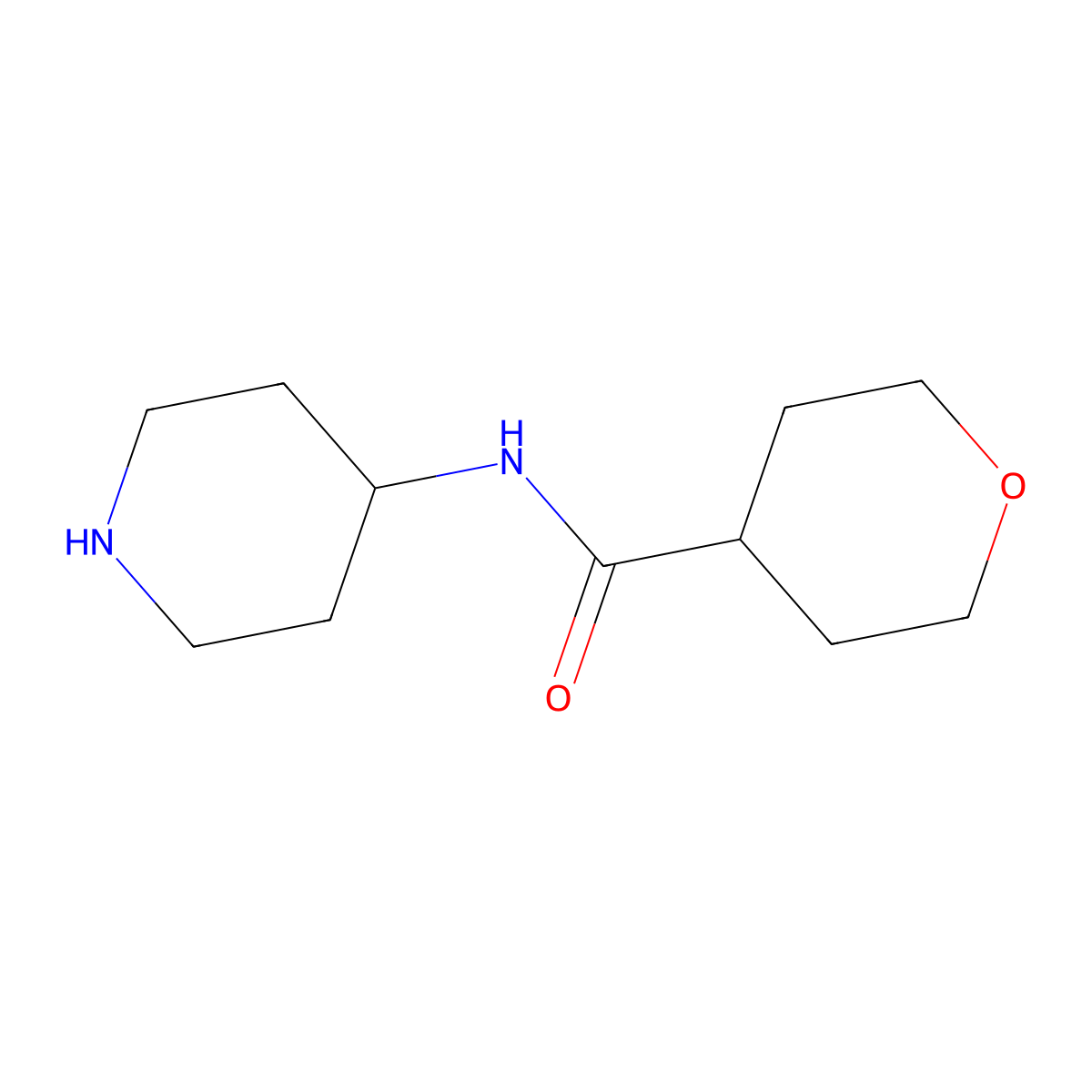N-(piperidin-4-yl)oxane-4-carboxamide molecular structure, CAS 1097781-67-3