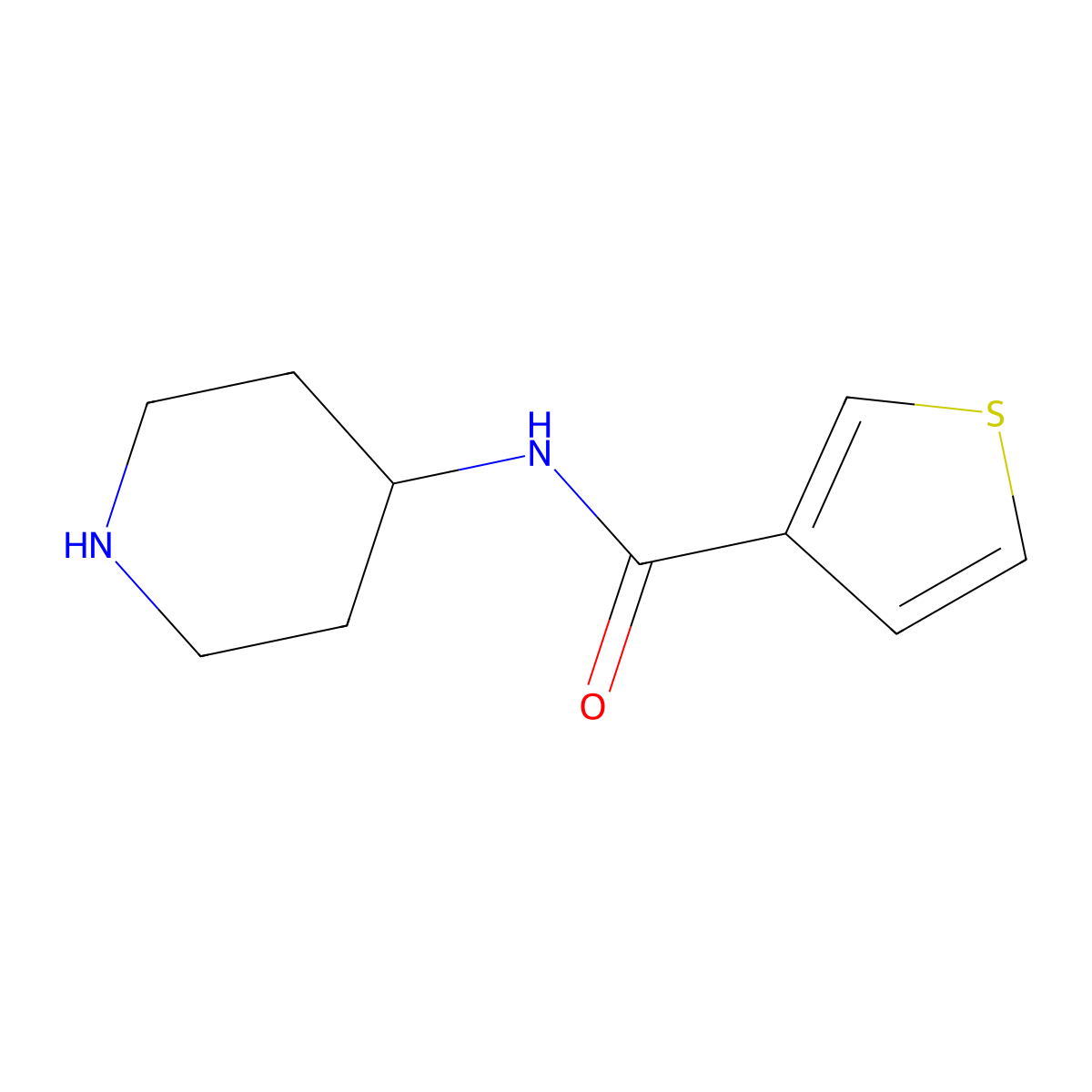 N-(piperidin-4-yl)thiophene-3-carboxamide molecular structure, CAS 1097781-87-7