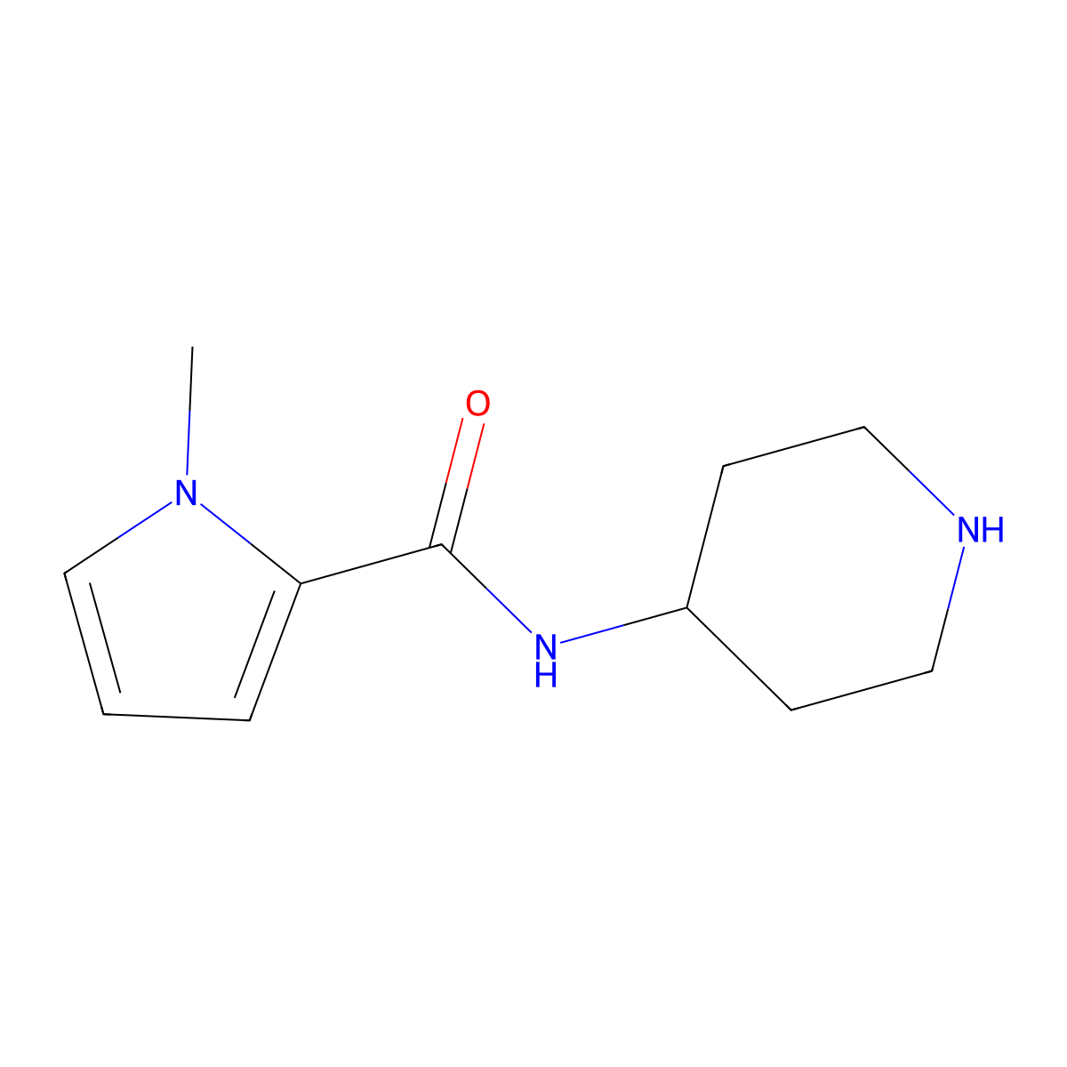 1-methyl-N-(piperidin-4-yl)-1H-pyrrole-2-carboxamide molecular structure, CAS 1097782-07-4