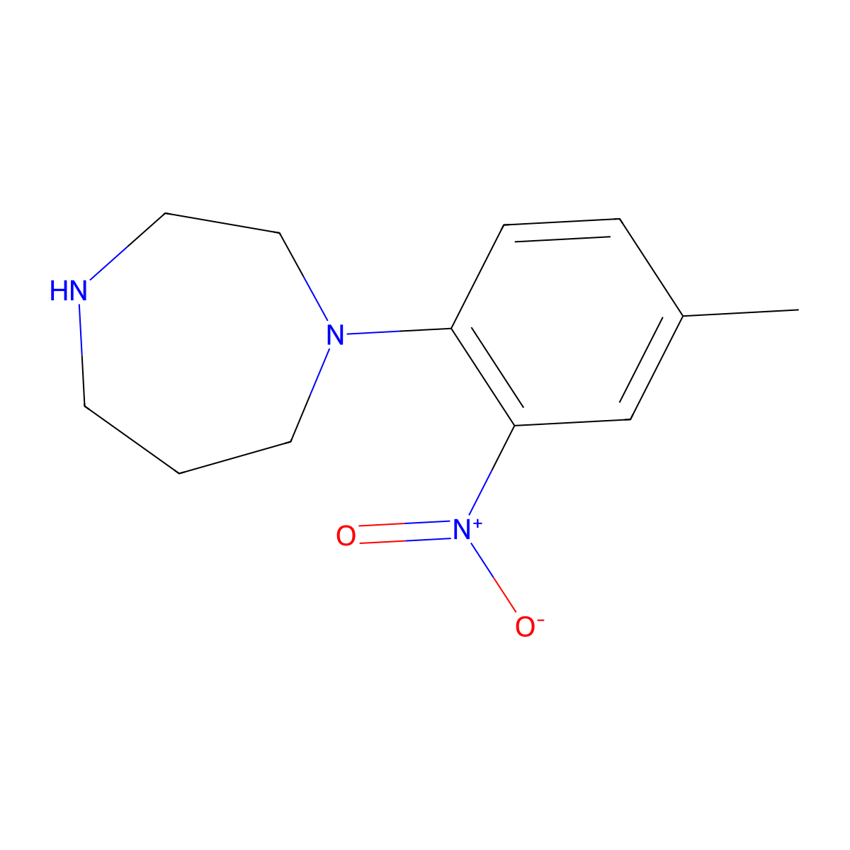 1-(4-Methyl-2-nitrophenyl)-1,4-diazepane molecular structure, CAS 1097784-29-6