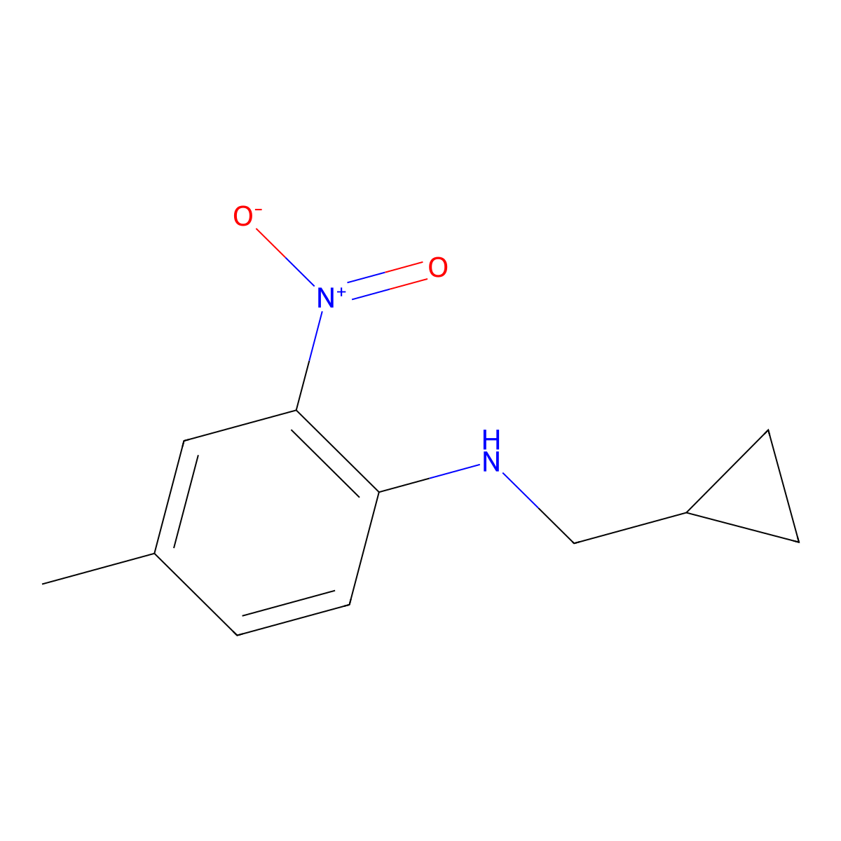 N-(cyclopropylmethyl)-4-methyl-2-nitroaniline molecular structure, CAS 1097784-66-1
