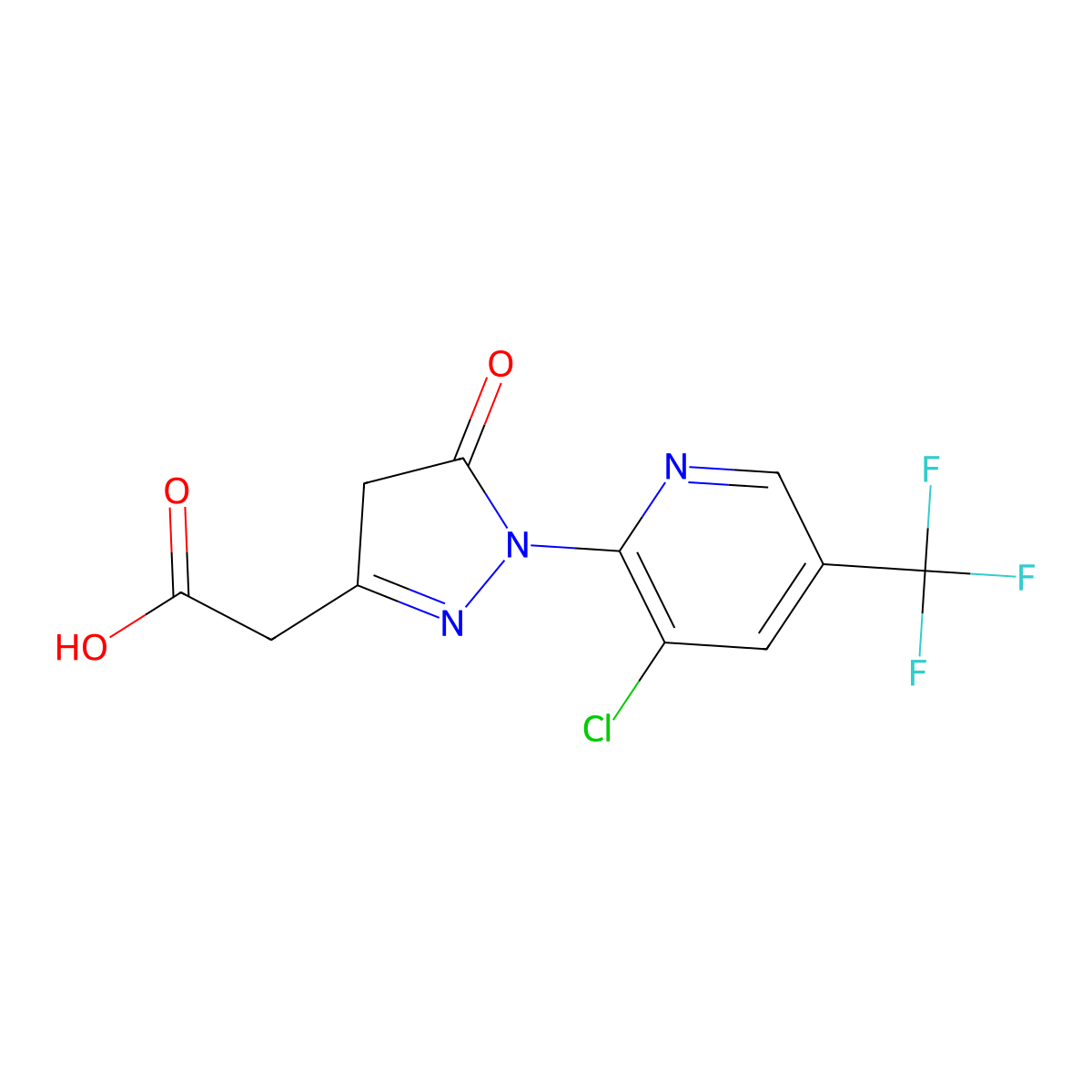 2-{1-[3-chloro-5-(trifluoromethyl)pyridin-2-yl]-5-oxo-4,5-dihydro-1H-pyrazol-3-yl}acetic acid molecular structure, CAS 1097785-66-4