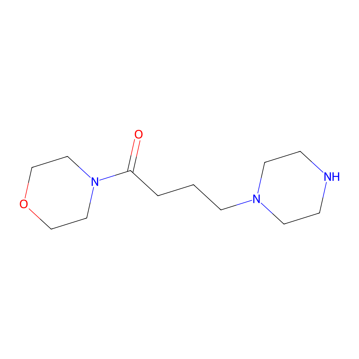 1-(Morpholin-4-yl)-4-(piperazin-1-yl)butan-1-one molecular structure, CAS 1097785-90-4