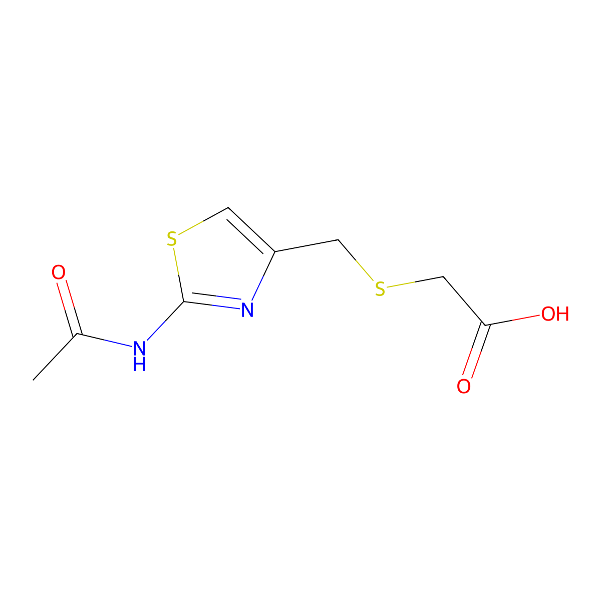 2-{[(2-Acetamido-1,3-thiazol-4-yl)methyl]sulfanyl}acetic acid molecular structure, CAS 1097787-00-2