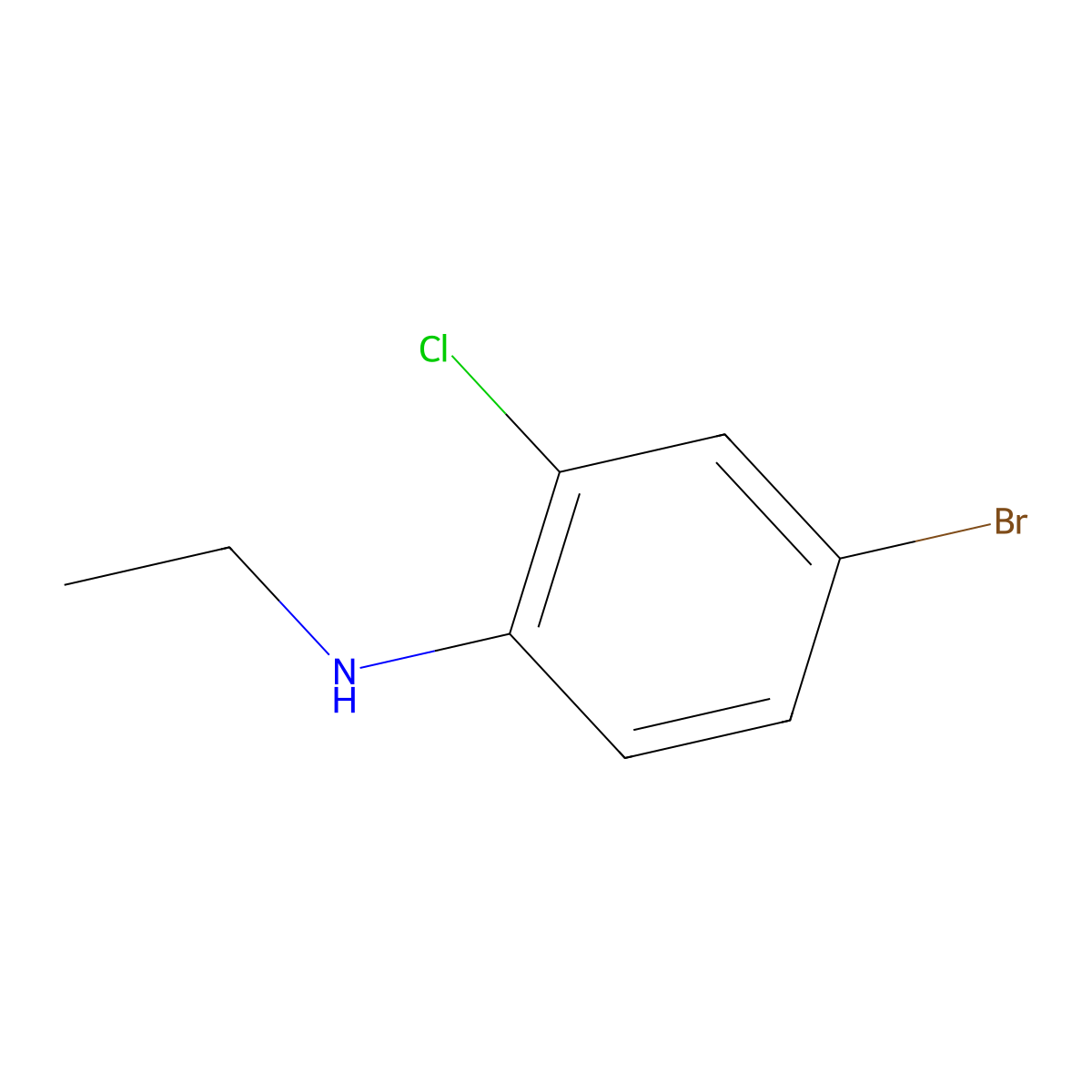 4-bromo-2-chloro-N-ethylaniline molecular structure, CAS 1097790-57-2