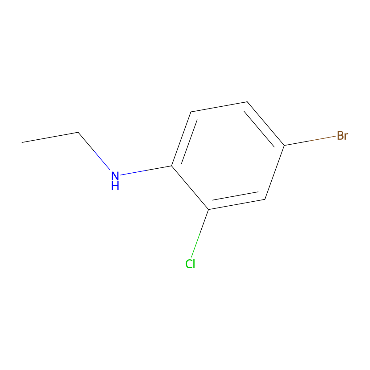 4-bromo-2-chloro-N-ethylaniline molecular structure, CAS 1097790-57-2