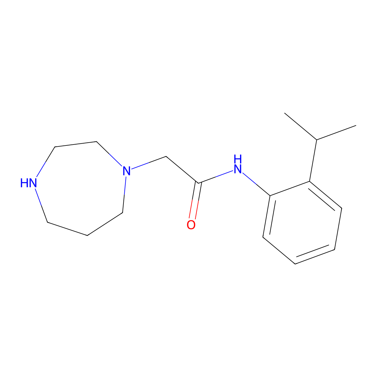 2-(1,4-Diazepan-1-yl)-N-(2-isopropylphenyl)acetamide molecular structure, CAS 1097791-12-2
