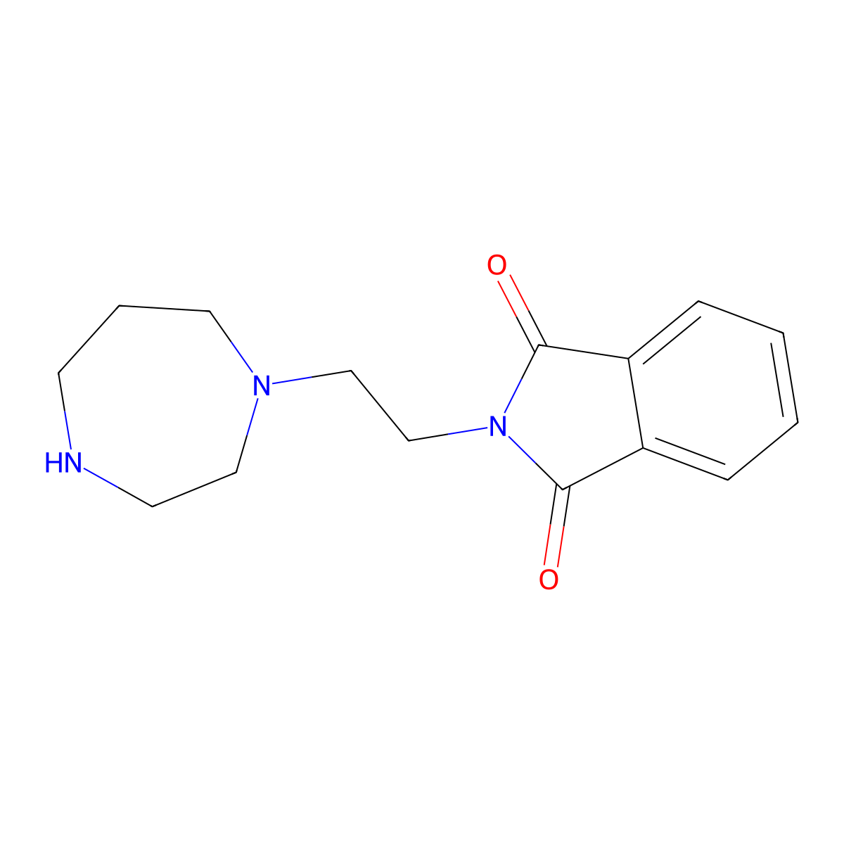 2-[2-(1,4-Diazepan-1-yl)ethyl]-2,3-dihydro-1H-isoindole-1,3-dione molecular structure, CAS 1097792-28-3