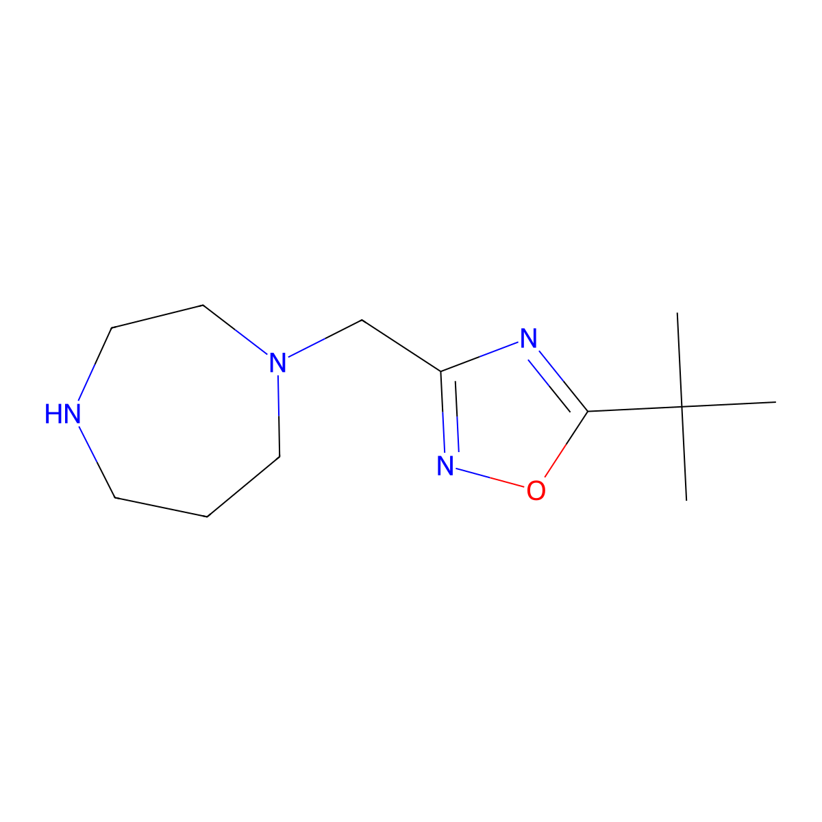 1-[(5-tert-Butyl-1,2,4-oxadiazol-3-yl)methyl]-1,4-diazepane molecular structure, CAS 1097793-17-3