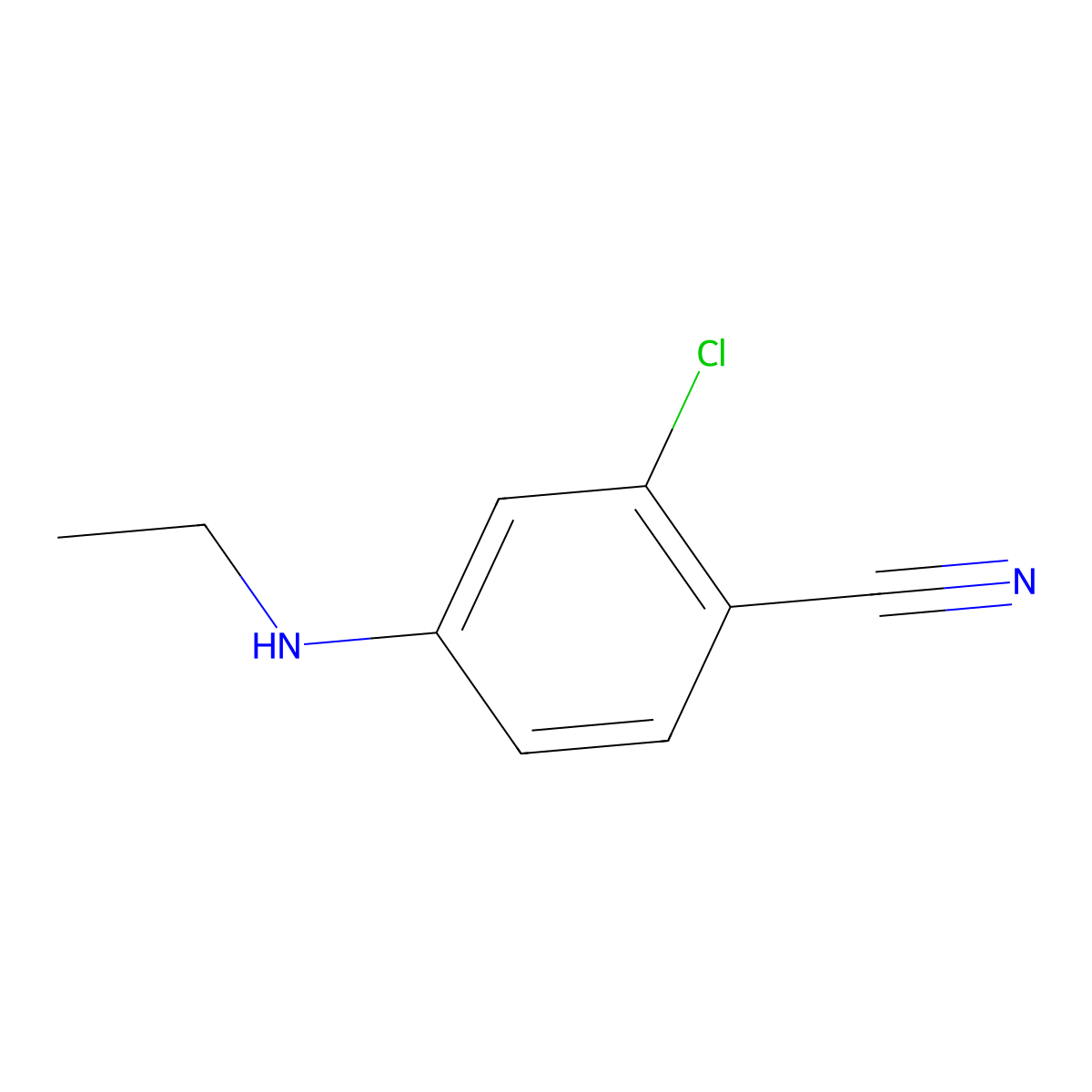 2-Chloro-4-(ethylamino)benzonitrile molecular structure, CAS 1097793-74-2