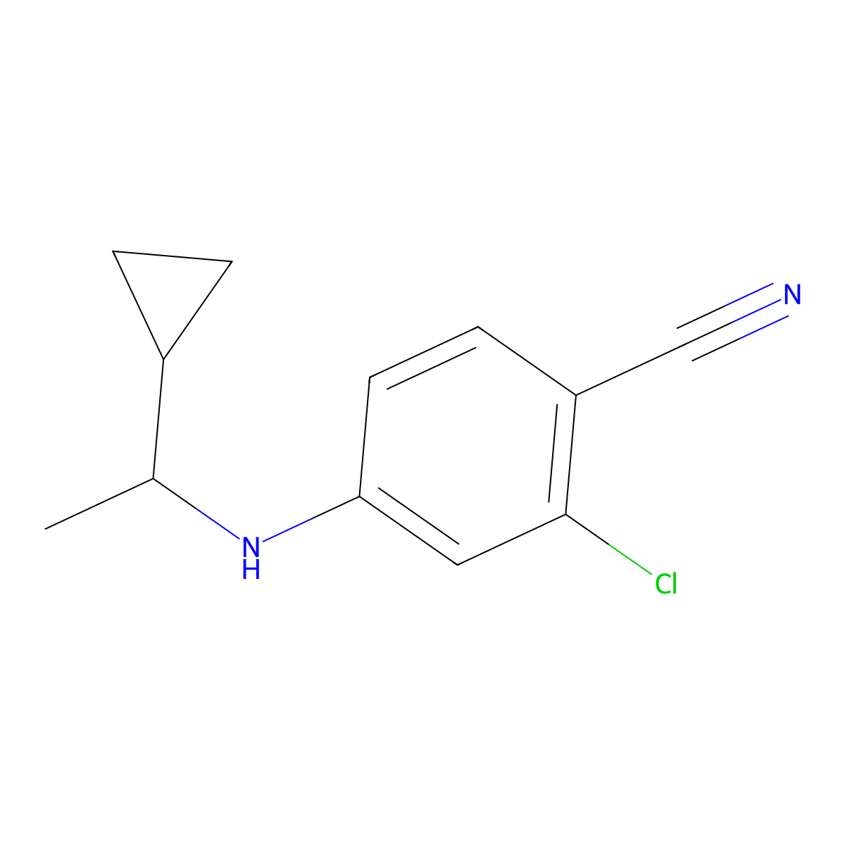 2-Chloro-4-[(1-cyclopropylethyl)amino]benzonitrile molecular structure, CAS 1097794-72-3