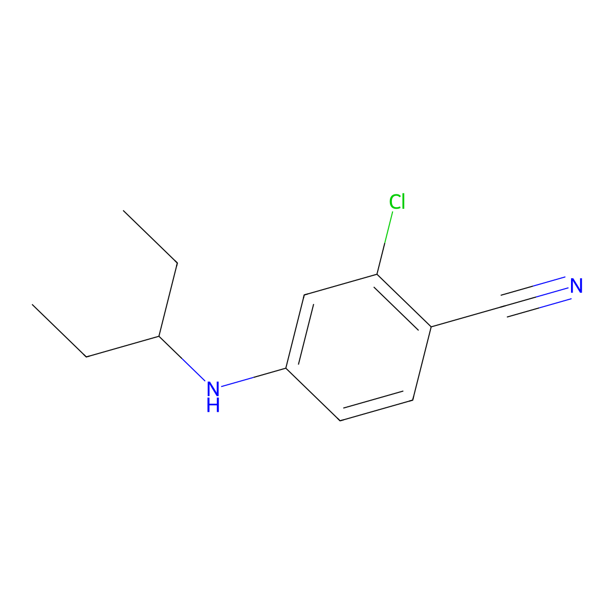 2-Chloro-4-[(pentan-3-yl)amino]benzonitrile molecular structure, CAS 1097794-79-0