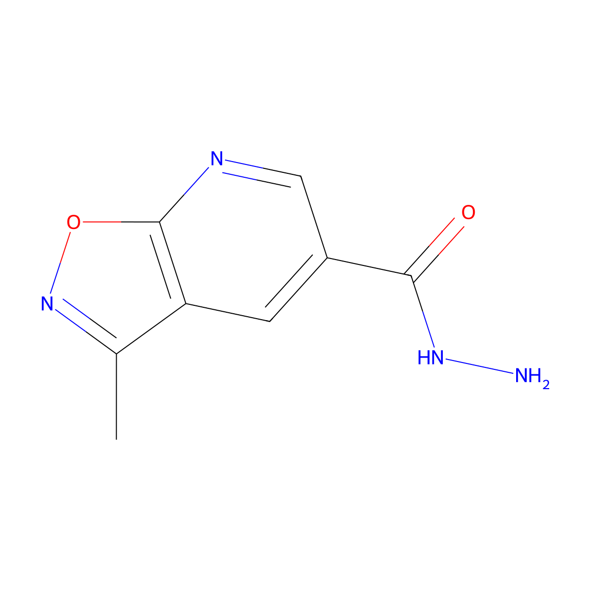 3-Methyl-[1,2]oxazolo[5,4-b]pyridine-5-carbohydrazide molecular structure, CAS 1097794-89-2