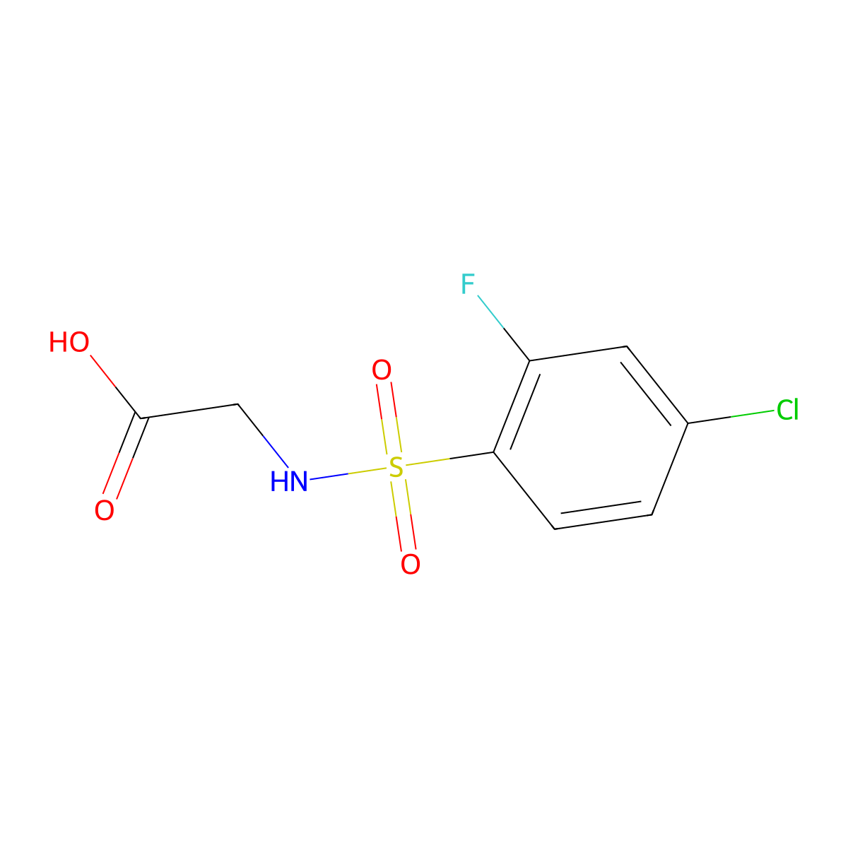 2-(4-Chloro-2-fluorobenzenesulfonamido)acetic acid molecular structure, CAS 1097796-13-8