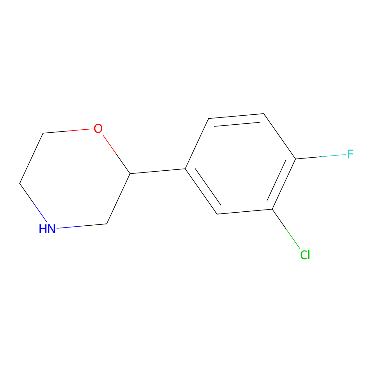 2-(3-Chloro-4-fluorophenyl)morpholine molecular structure, CAS 1097796-68-3