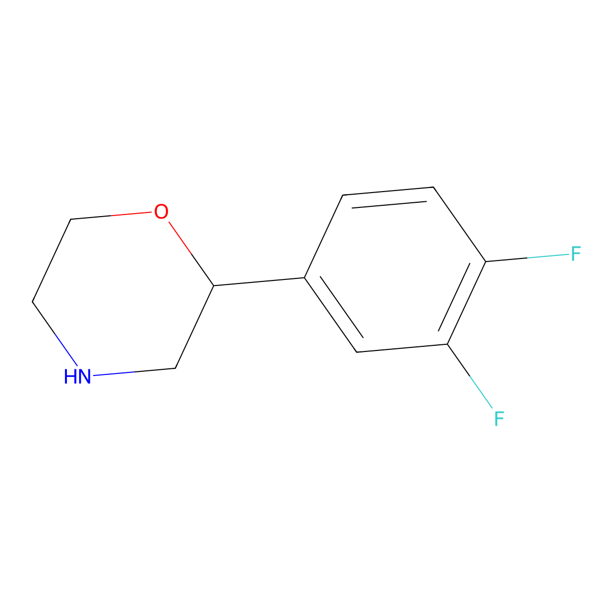 2-(3,4-Difluorophenyl)morpholine molecular structure, CAS 1097797-38-0