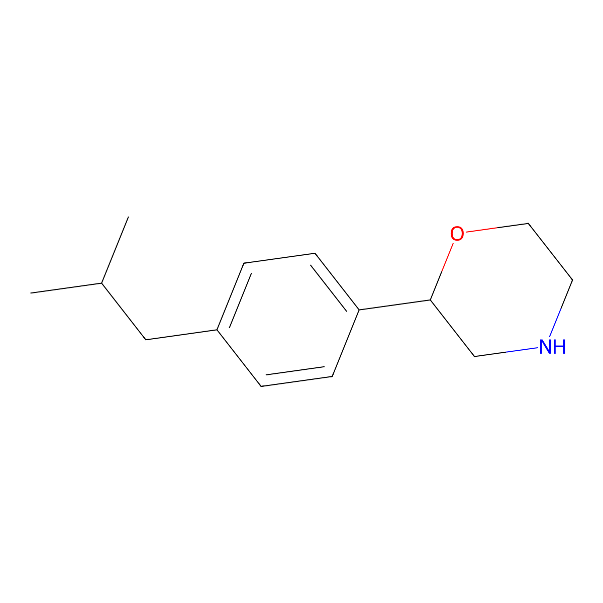 2-[4-(2-Methylpropyl)phenyl]morpholine molecular structure, CAS 1097797-46-0