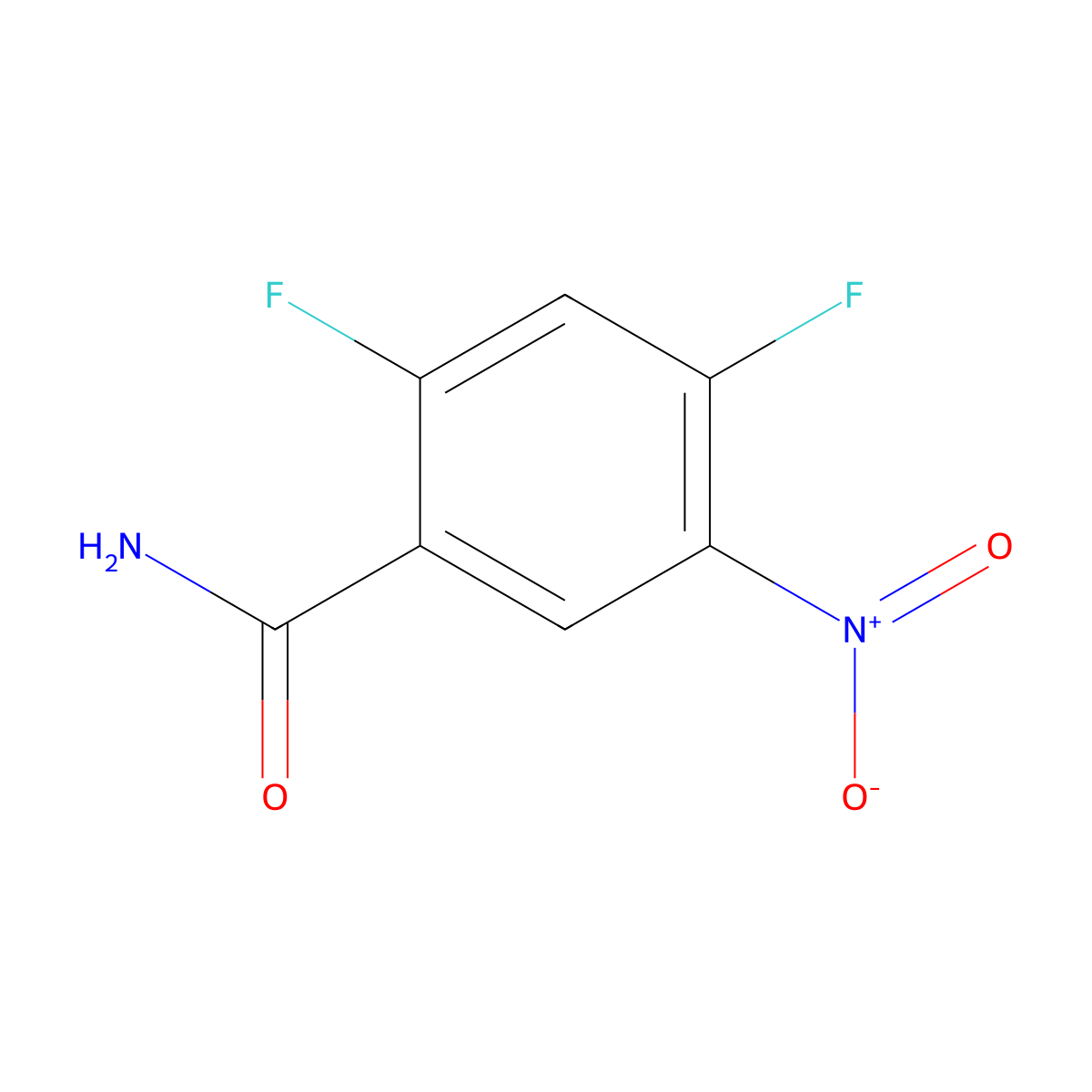 2,4-Difluoro-5-nitrobenzamide molecular structure, CAS 1097799-57-9