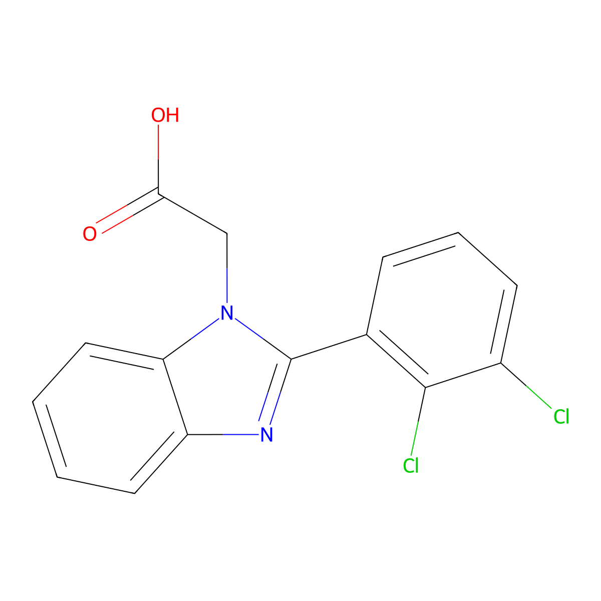 2-[2-(2,3-dichlorophenyl)-1H-1,3-benzodiazol-1-yl]acetic acid molecular structure, CAS 1097801-74-5