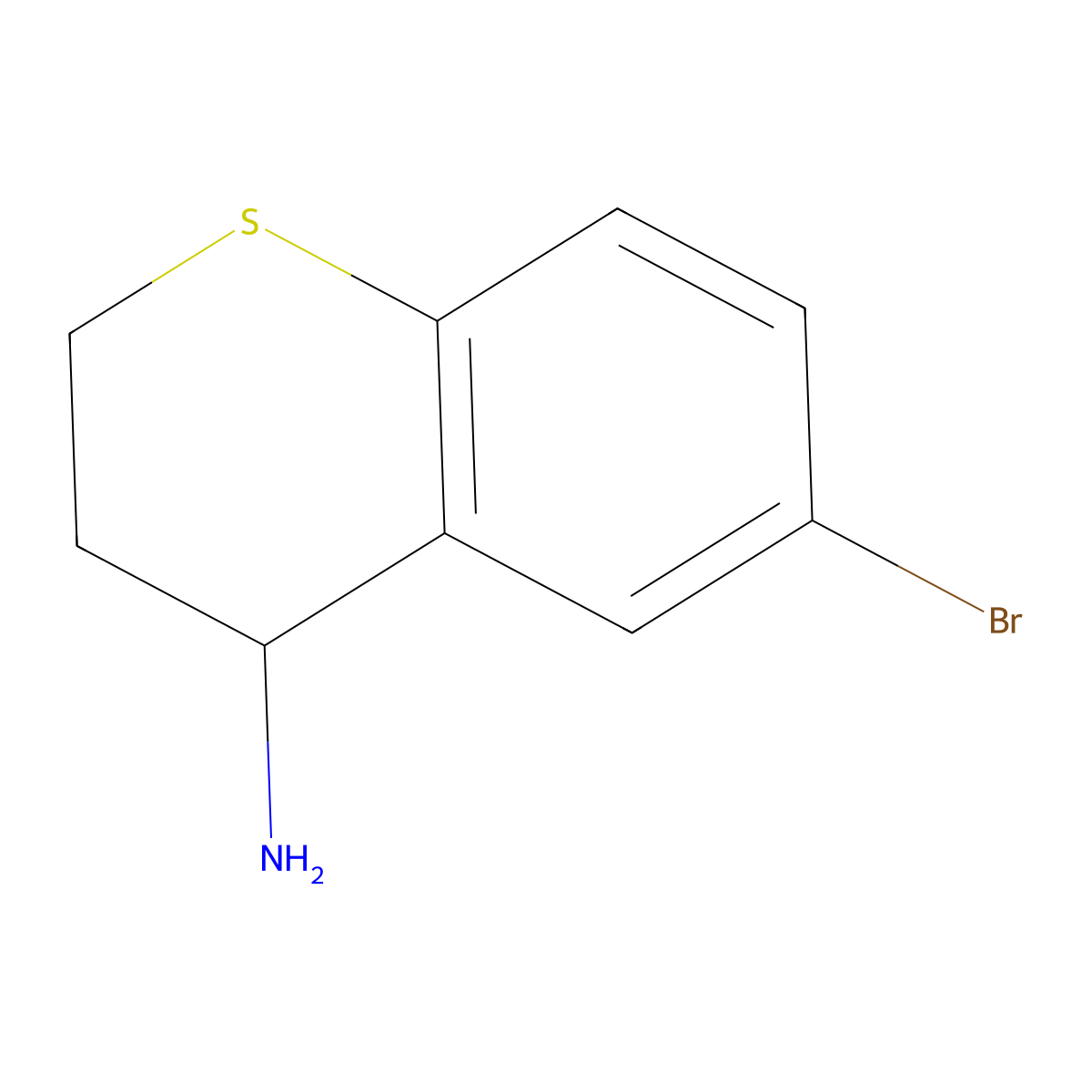 6-bromo-3,4-dihydro-2H-1-benzothiopyran-4-amine molecular structure, CAS 1097804-55-1