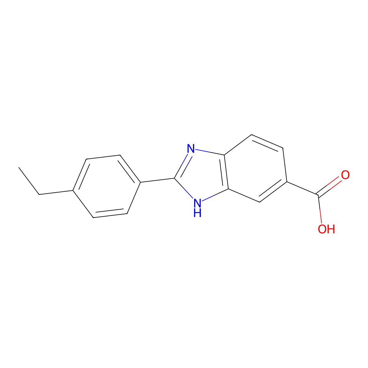 2-(4-Ethylphenyl)-1H-benzo[d]imidazole-6-carboxylic acid molecular structure, CAS 1097805-82-7