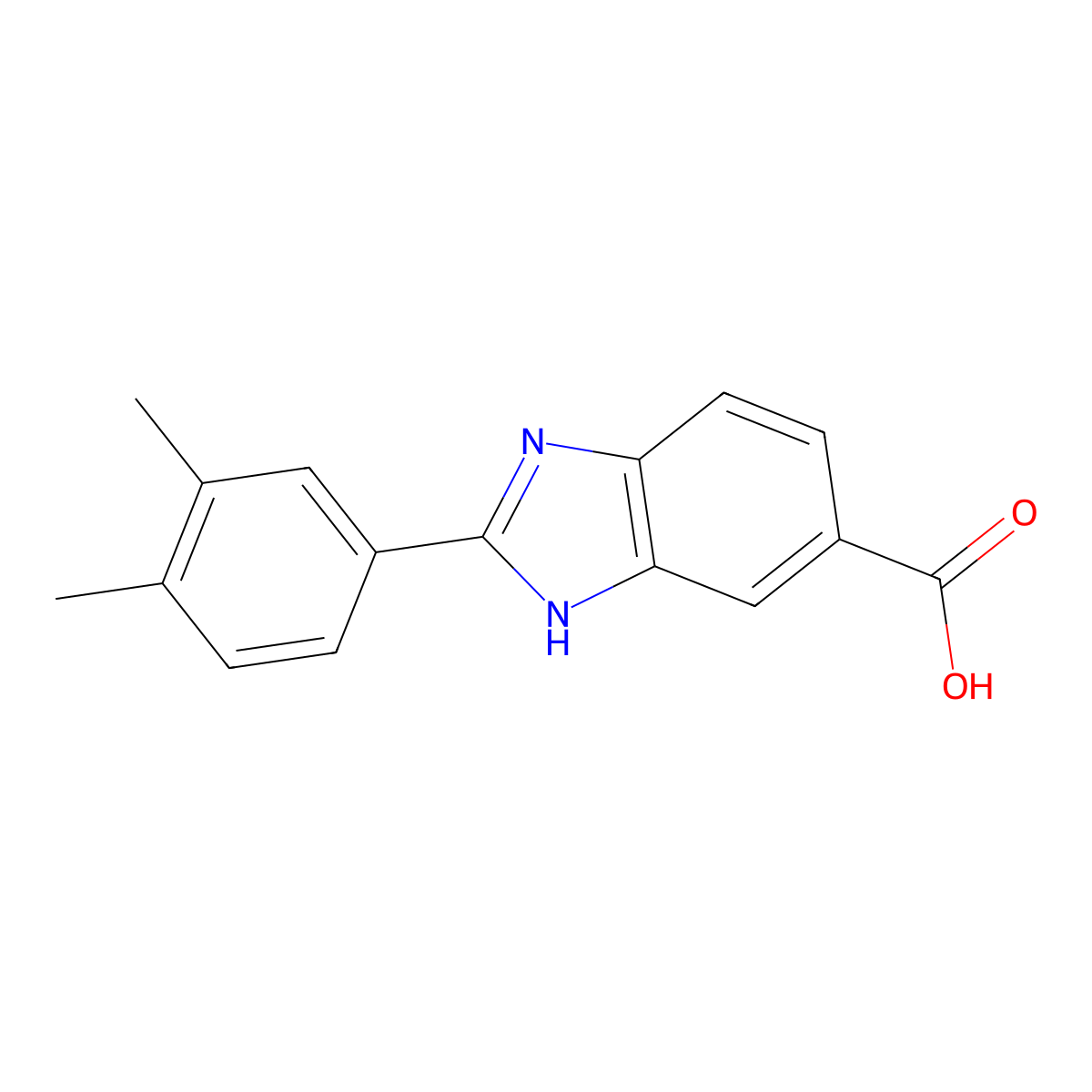 2-(3,4-Dimethylphenyl)-1h-1,3-benzodiazole-6-carboxylic acid molecular structure, CAS 1097806-34-2