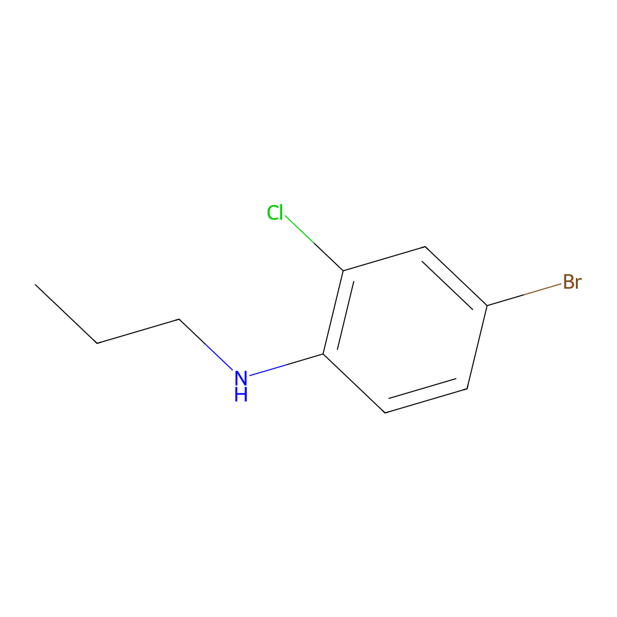 4-bromo-2-chloro-N-propylaniline molecular structure, CAS 1097807-38-9