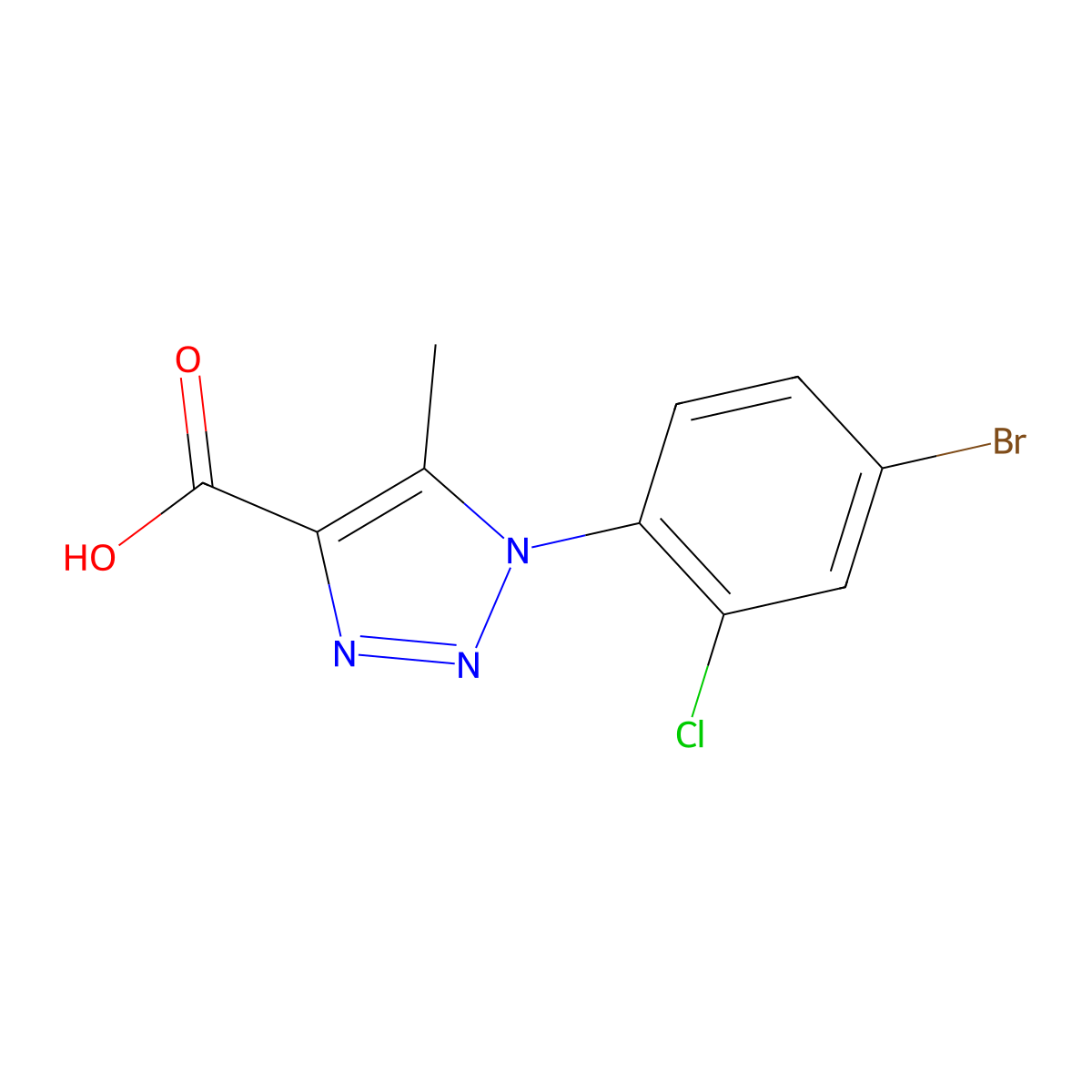 1-(4-bromo-2-chlorophenyl)-5-methyl-1H-1,2,3-triazole-4-carboxylic acid molecular structure, CAS 1097809-53-4