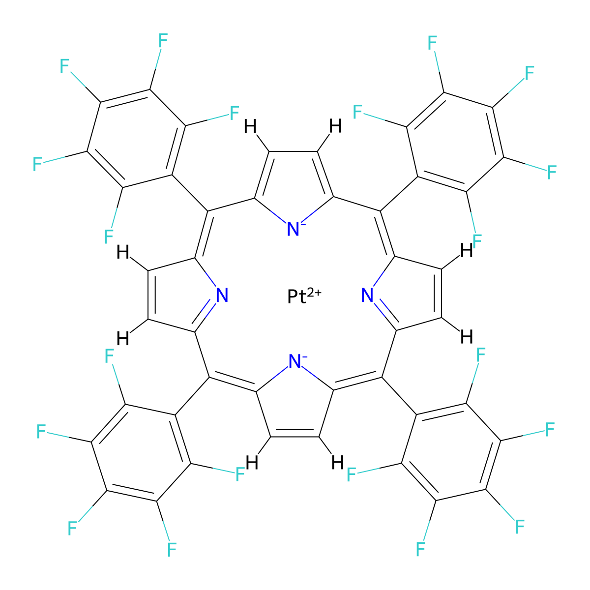 meso-5,10,15,20-Tetrakis(pentafluorophenyl)porphyrinatoplatinum , OHN81477 molecular structure, CAS 109781-47-7