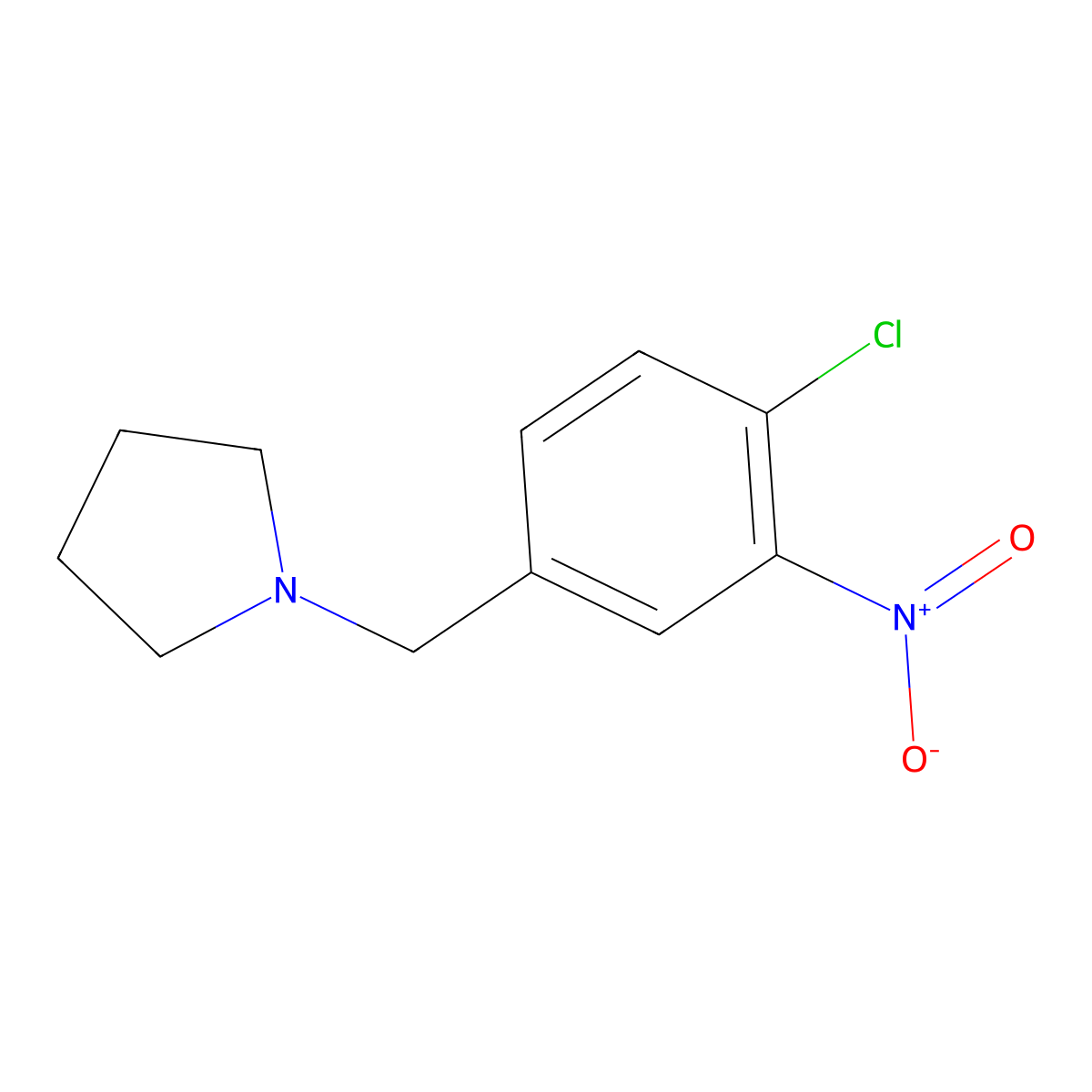1-[(4-Chloro-3-nitrophenyl)methyl]pyrrolidine molecular structure, CAS 1097810-31-5