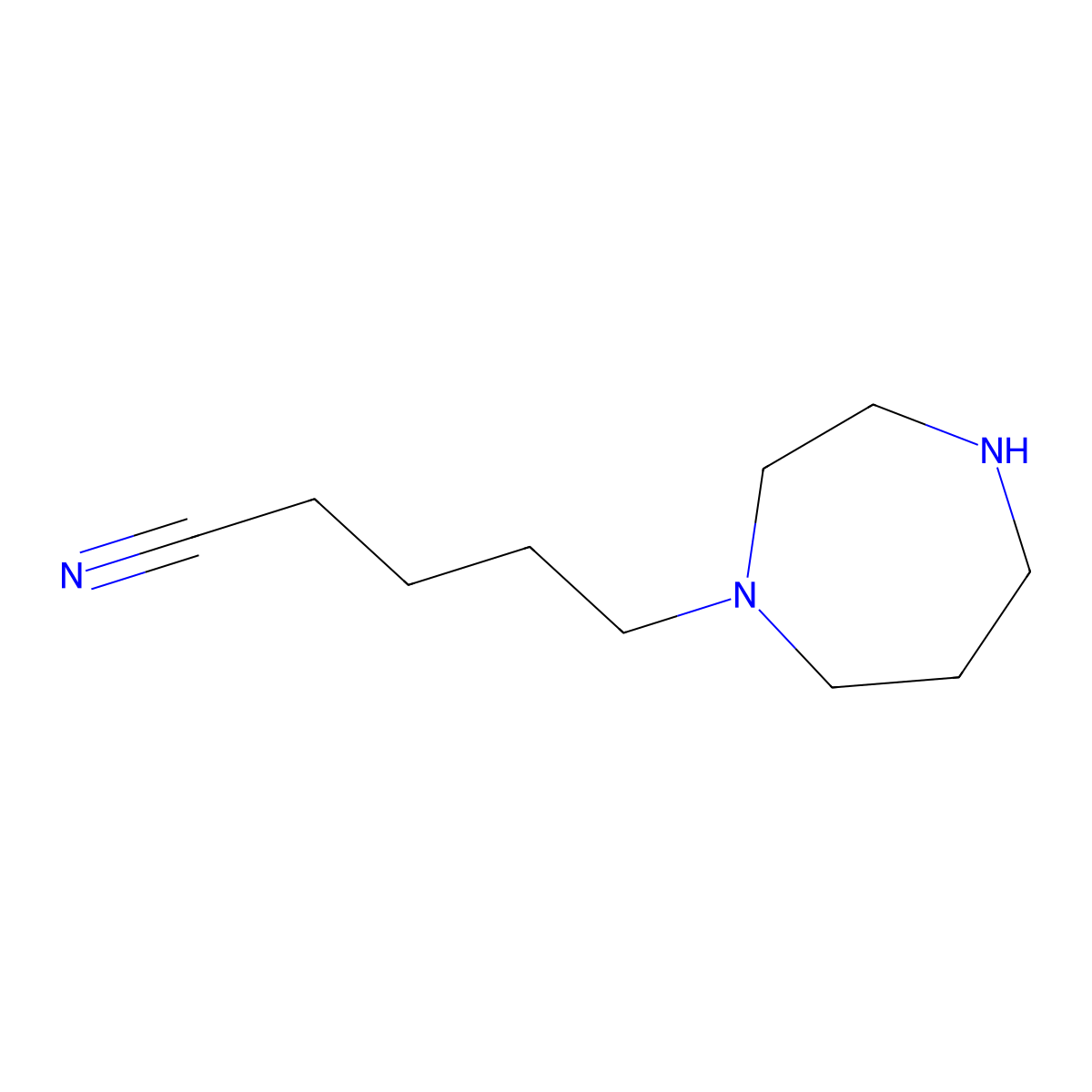 5-(1,4-Diazepan-1-yl)pentanenitrile molecular structure, CAS 1097812-27-5