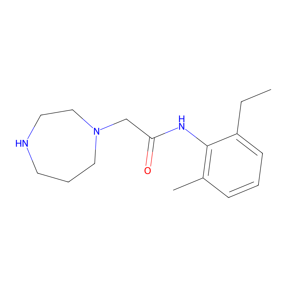 2-(1,4-diazepan-1-yl)-N-(2-ethyl-6-methylphenyl)acetamide molecular structure, CAS 1097812-45-7