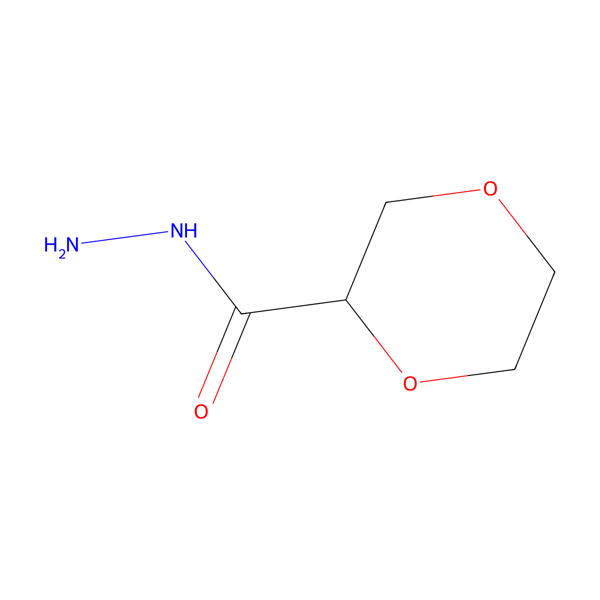1,4-Dioxane-2-carbohydrazide molecular structure, CAS 1097812-58-2