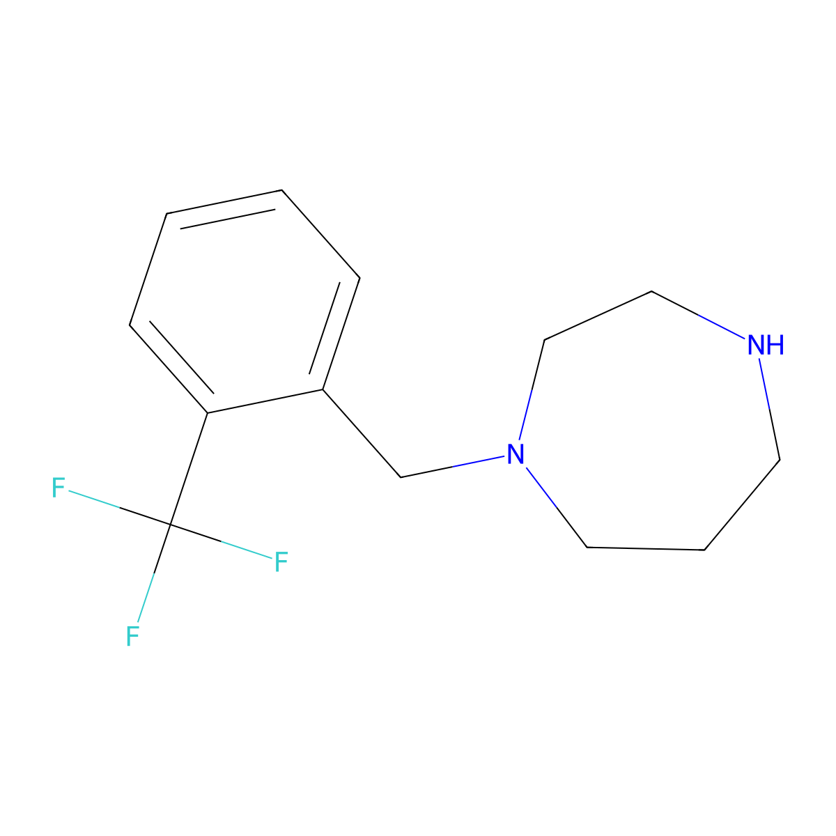 1-{[2-(Trifluoromethyl)phenyl]methyl}-1,4-diazepane molecular structure, CAS 1097813-78-9
