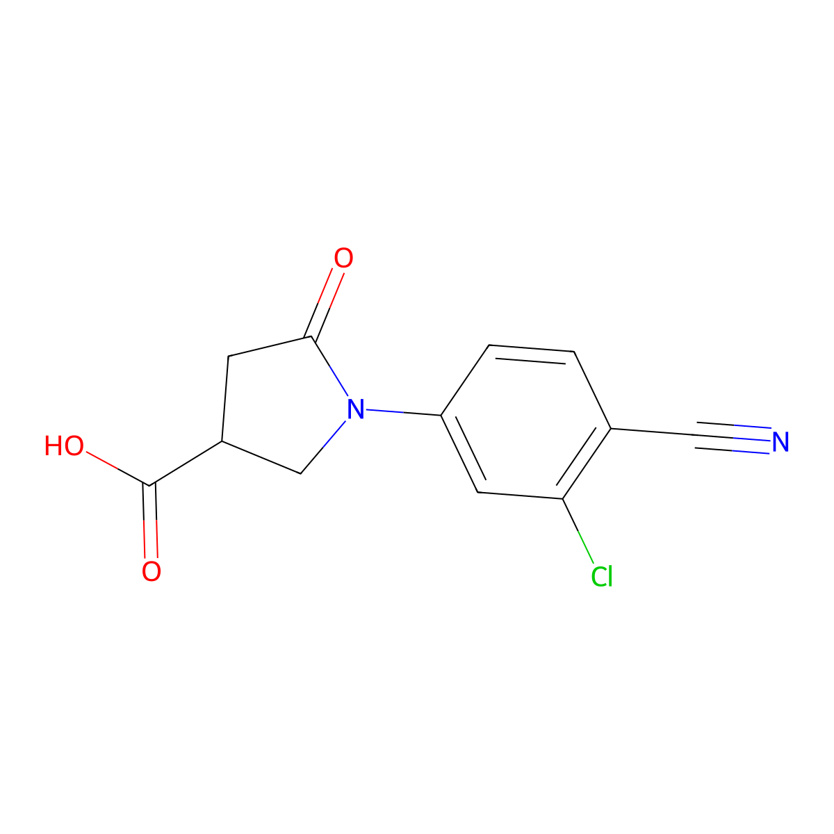 1-(3-Chloro-4-cyanophenyl)-5-oxopyrrolidine-3-carboxylic acid molecular structure, CAS 1097813-79-0