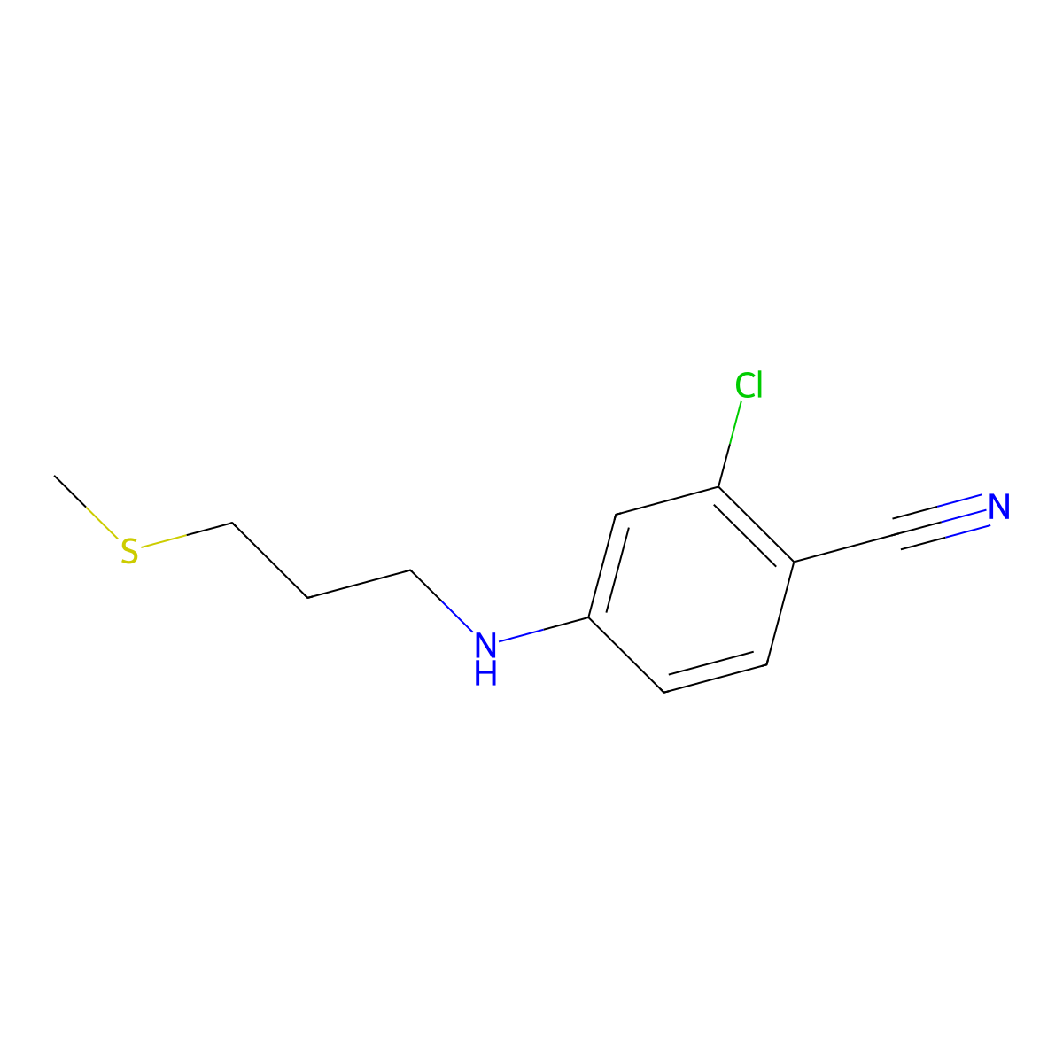 2-Chloro-4-{[3-(methylsulfanyl)propyl]amino}benzonitrile molecular structure, CAS 1097815-86-5