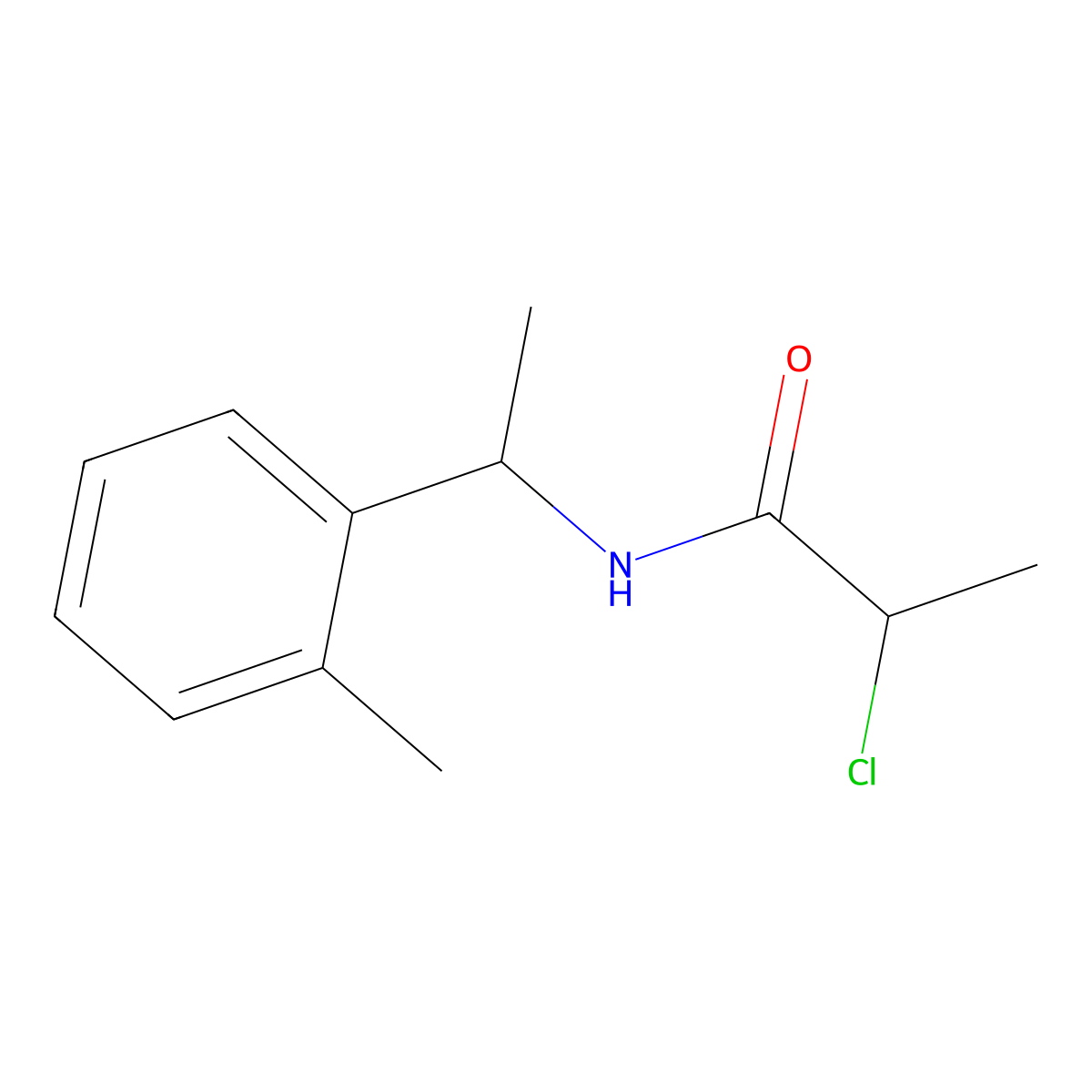 2-chloro-N-[1-(2-methylphenyl)ethyl]propanamide molecular structure, CAS 1097816-76-6