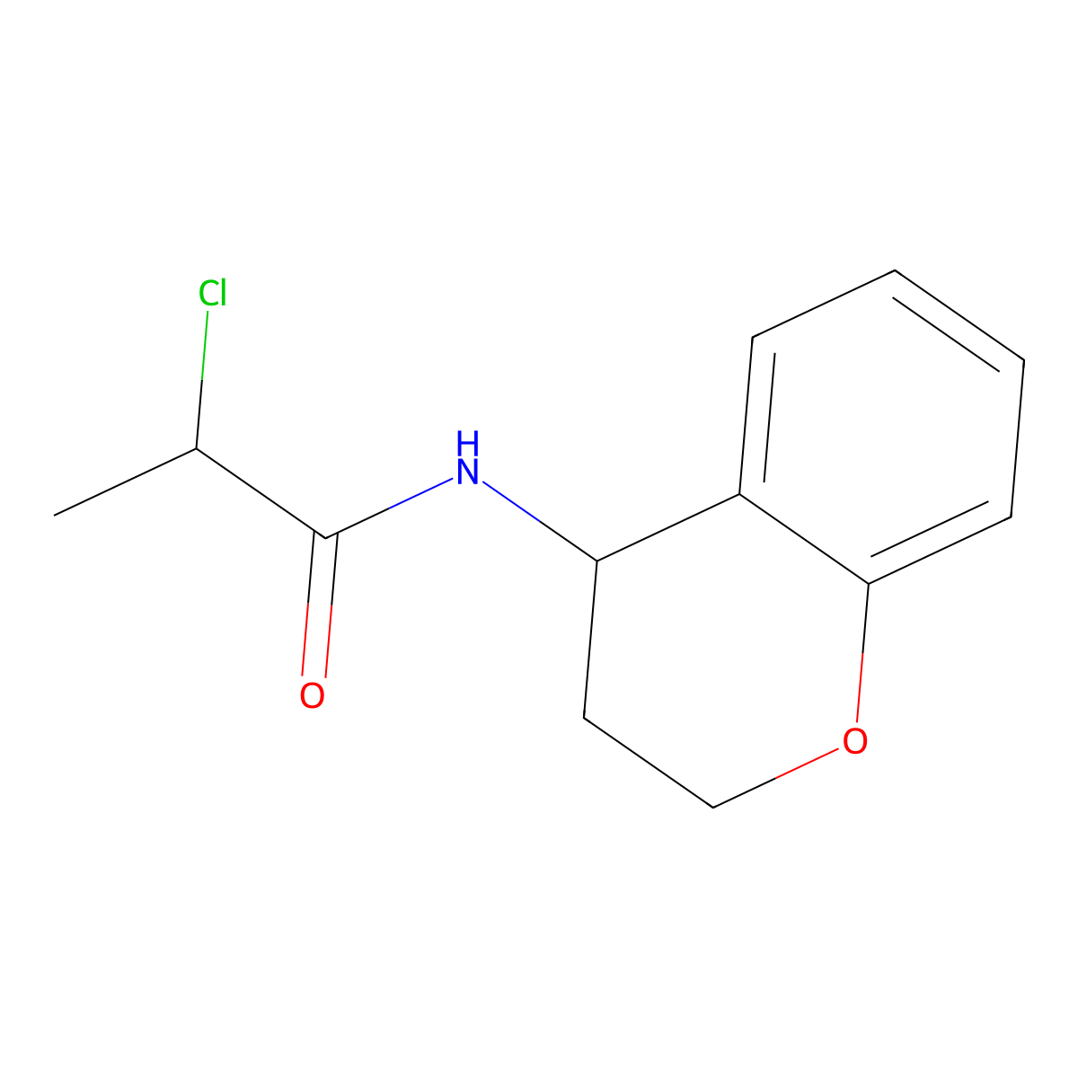2-chloro-N-(3,4-dihydro-2H-1-benzopyran-4-yl)propanamide molecular structure, CAS 1097816-80-2