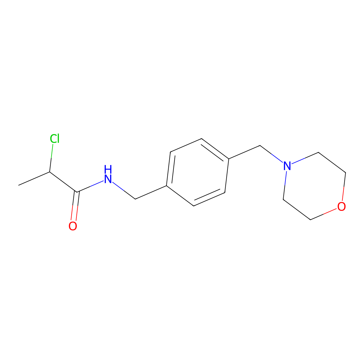 2-Chloro-N-(4-(morpholinomethyl)benzyl)propanamide molecular structure, CAS 1097816-84-6