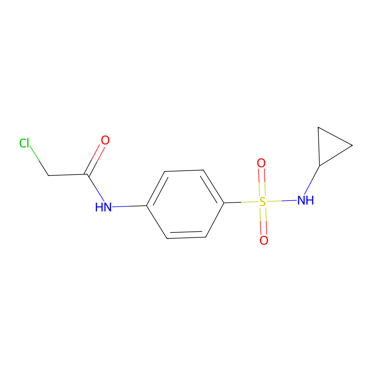 2-chloro-N-(4-(N-cyclopropylsulfamoyl)phenyl)acetamide molecular structure, CAS 1097817-00-9