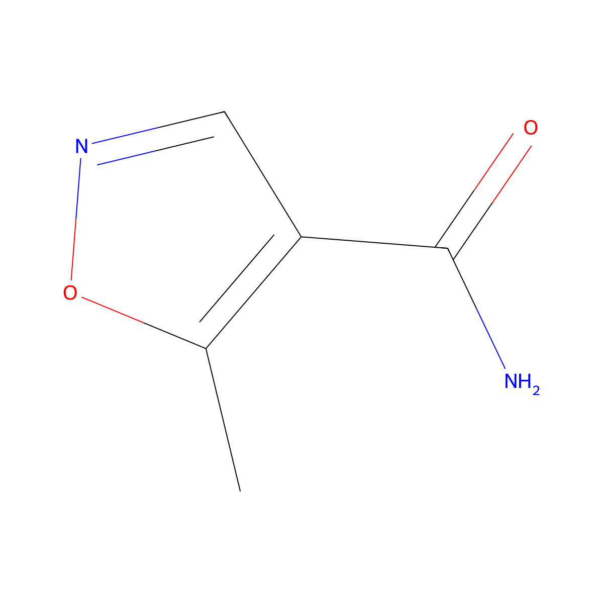 5-Methylisoxazole-4-carboxamide molecular structure, CAS 1097817-28-1