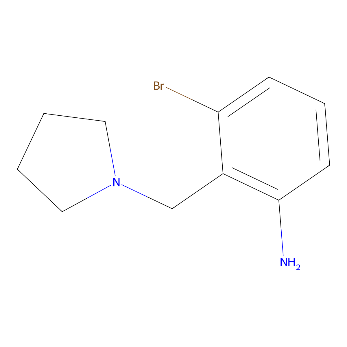 3-Bromo-2-[(pyrrolidin-1-yl)methyl]aniline molecular structure, CAS 1097819-22-1