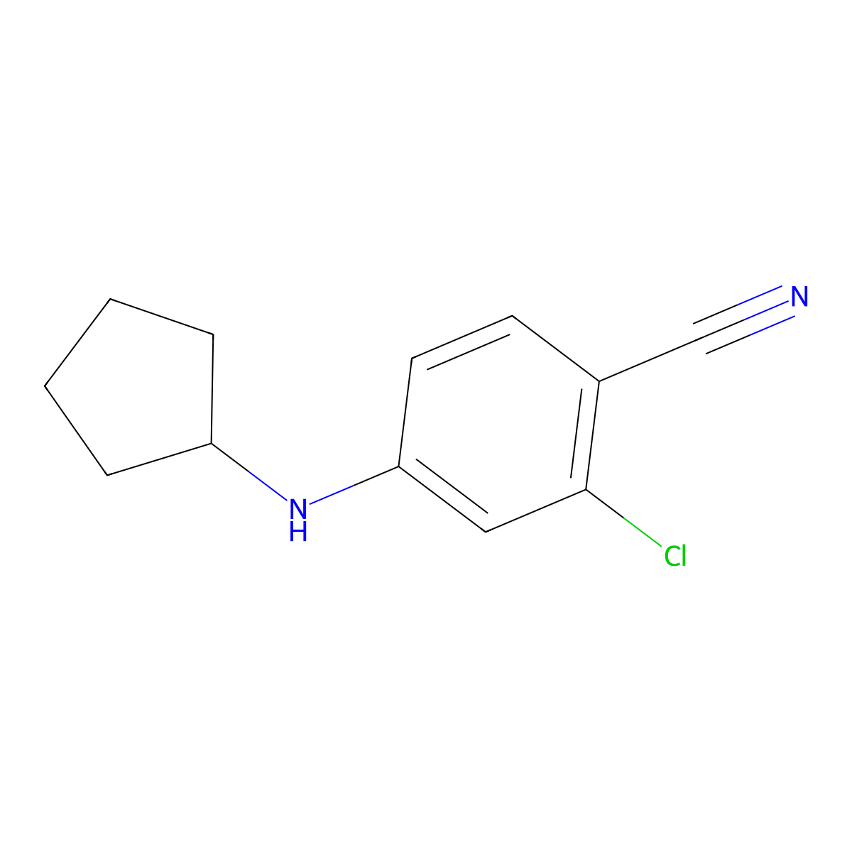 2-Chloro-4-(cyclopentylamino)benzonitrile molecular structure, CAS 1097819-31-2